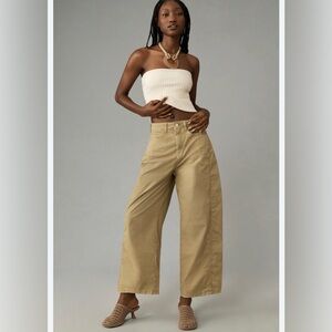 Anthro, The Kenna Mid-Rise Heritage Barrel Pants by Pilcro, Size 27 Petite